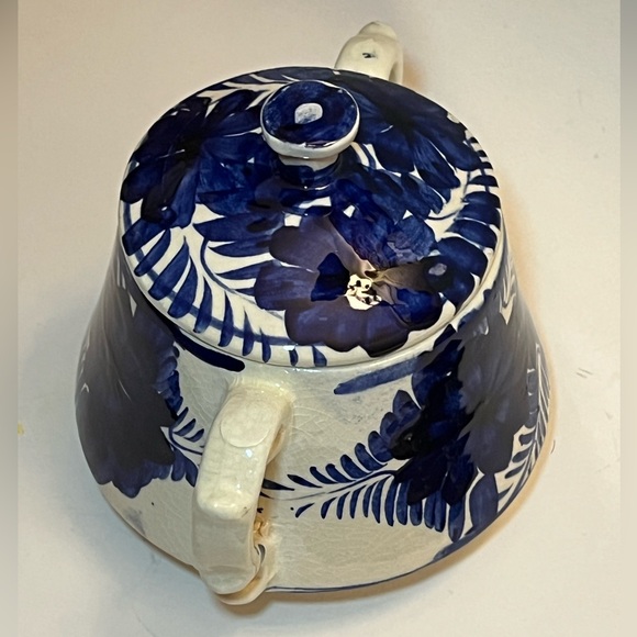 Mexican Talavera Pottery Creamer Pitcher Blue & White - Picture 9 of 16